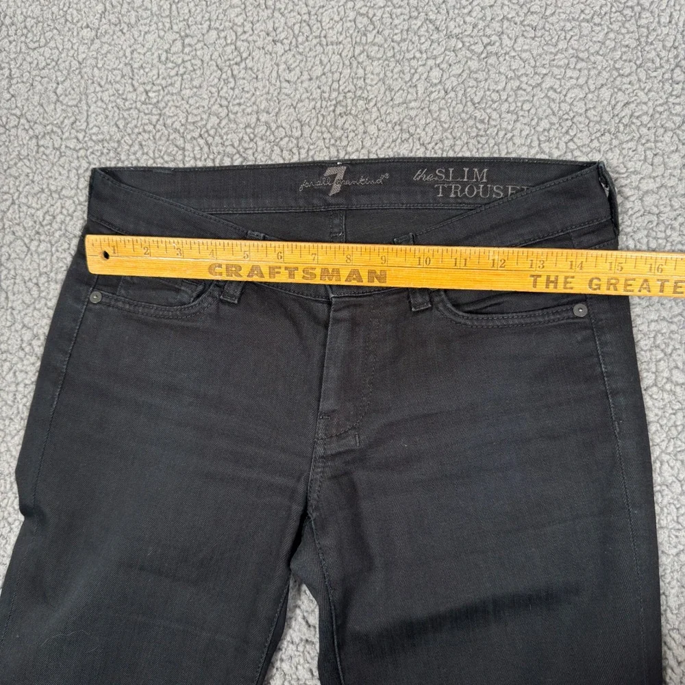 7 For All Mankind Jeans Womens Size 27 The Slim Trouser Black Flare Leg Pants